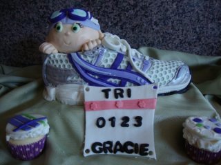 Baby Triathlete Running Shoe Cake